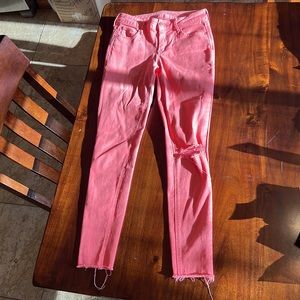 Old Navy Coral Rockstar Super Skinny jeans size 0